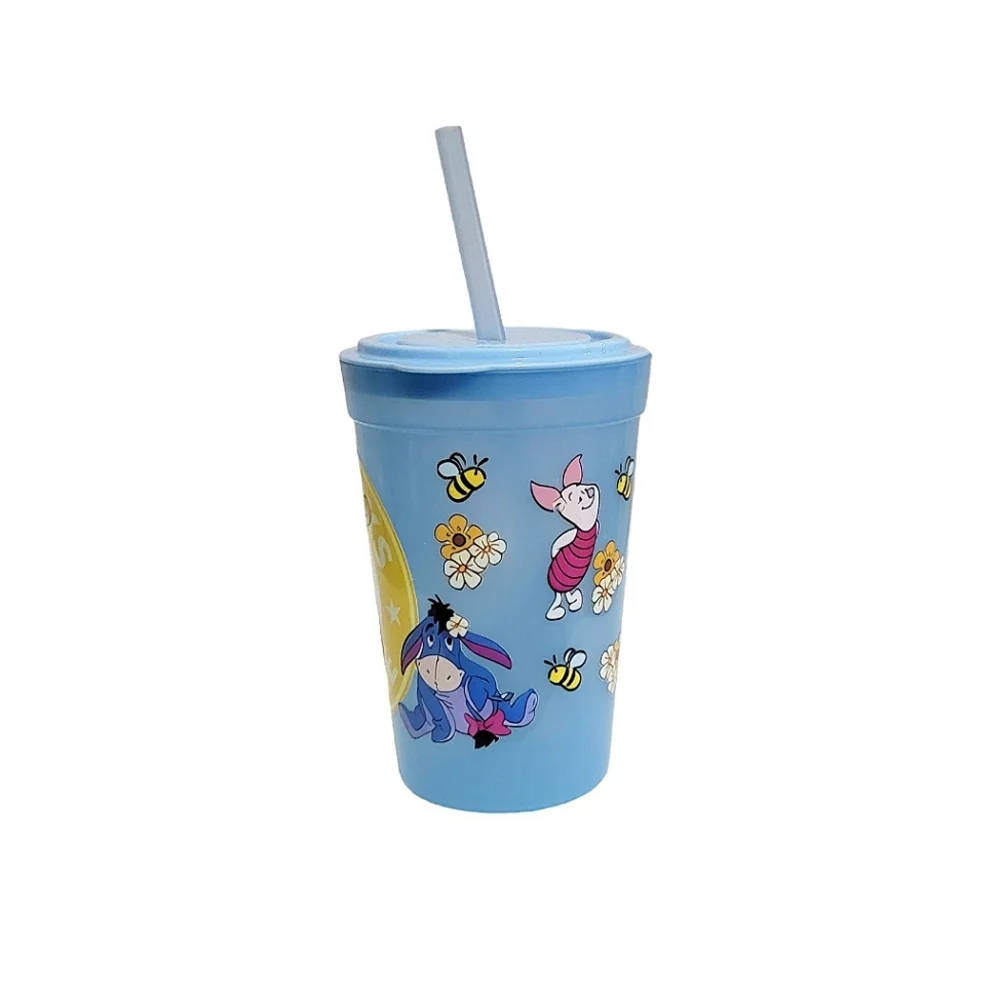 3/$20 Winnie The Pooh Disney Kids Plastic Cup Tumbler 16 oz Blue